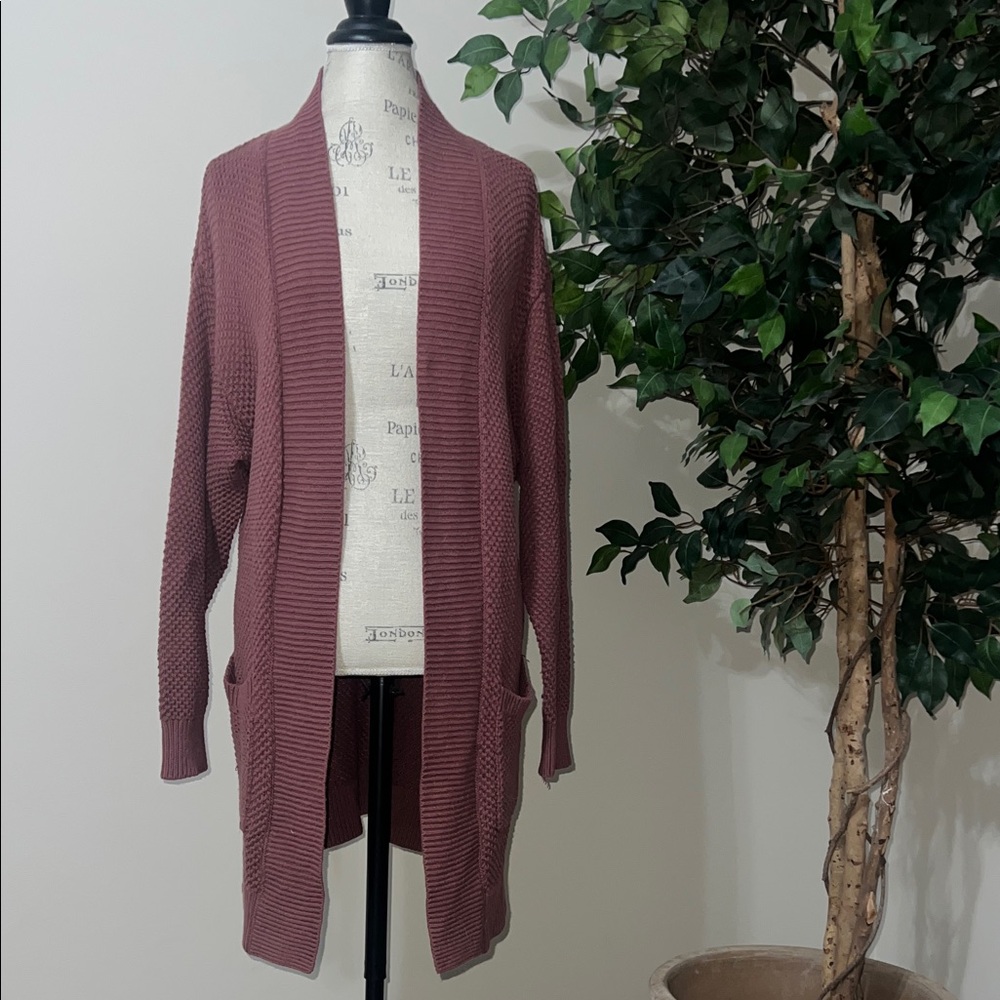 Express Dusty Rose Open Front Cardigan